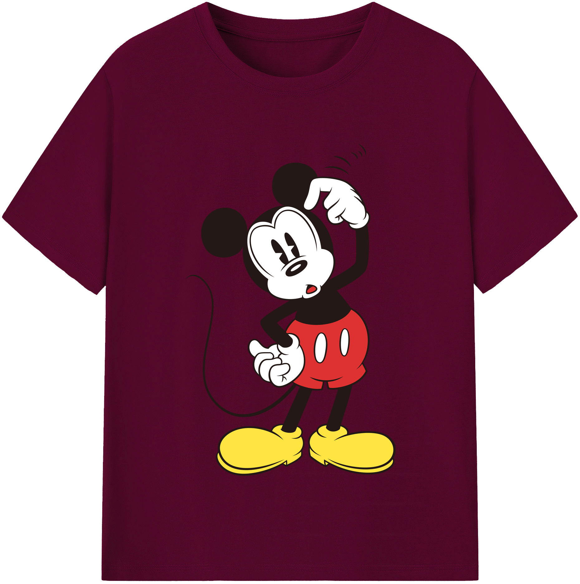 （画像用） ミッキーマウス Mickey Mouse レディースカジュアルプリントTシャツ（綿100％）